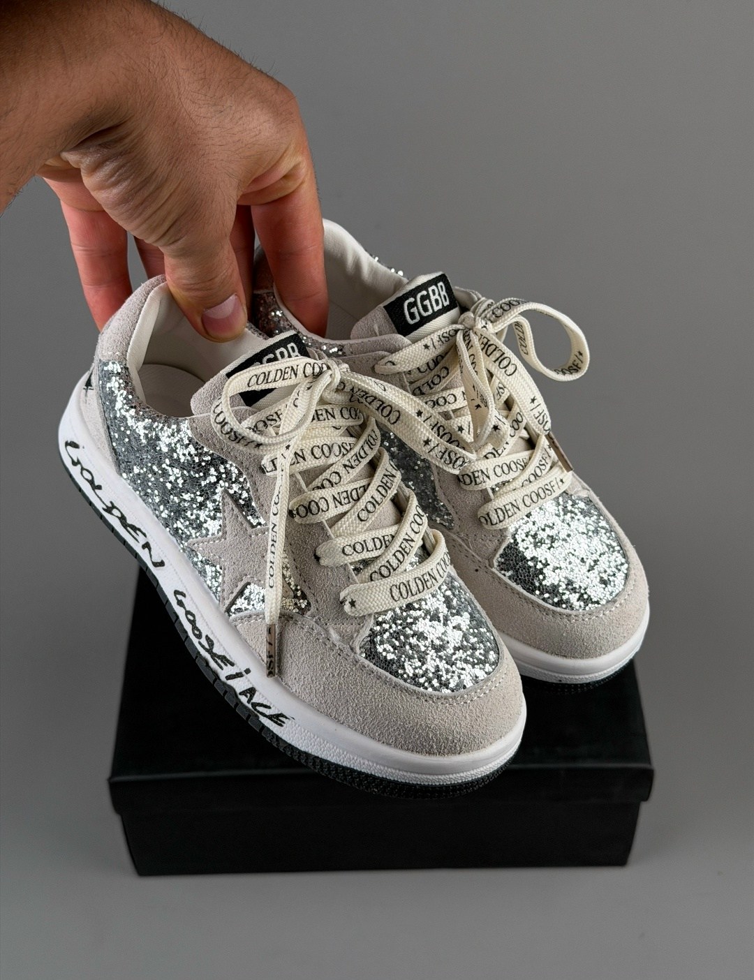 golden goose кеды блестящие,golden goose кеды glitter,golden goose hi star silver glitter,,golden goose sneakers silver metallic glitter