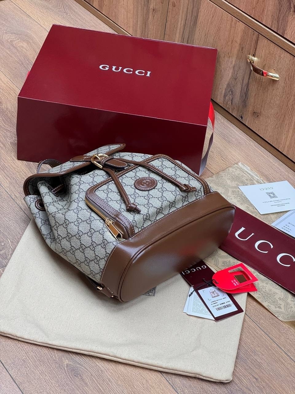 рюкзак gucci a123176 28/26/13 см коричнево-бежевый,женский рюкзак gucci,рюкзак gucci,рюкзак гуччи белый,рюкзак женский гуччи