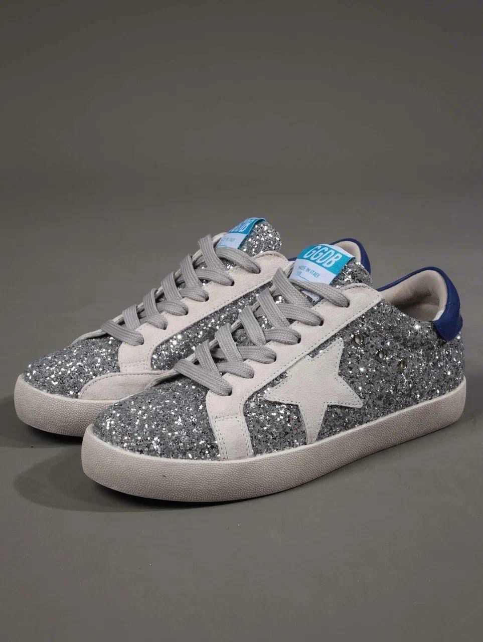golden goose кеды блестящие,,голден гус кеды блестящие,golden goose кеды super-star с блестками серебристый,женские кеды golden goose