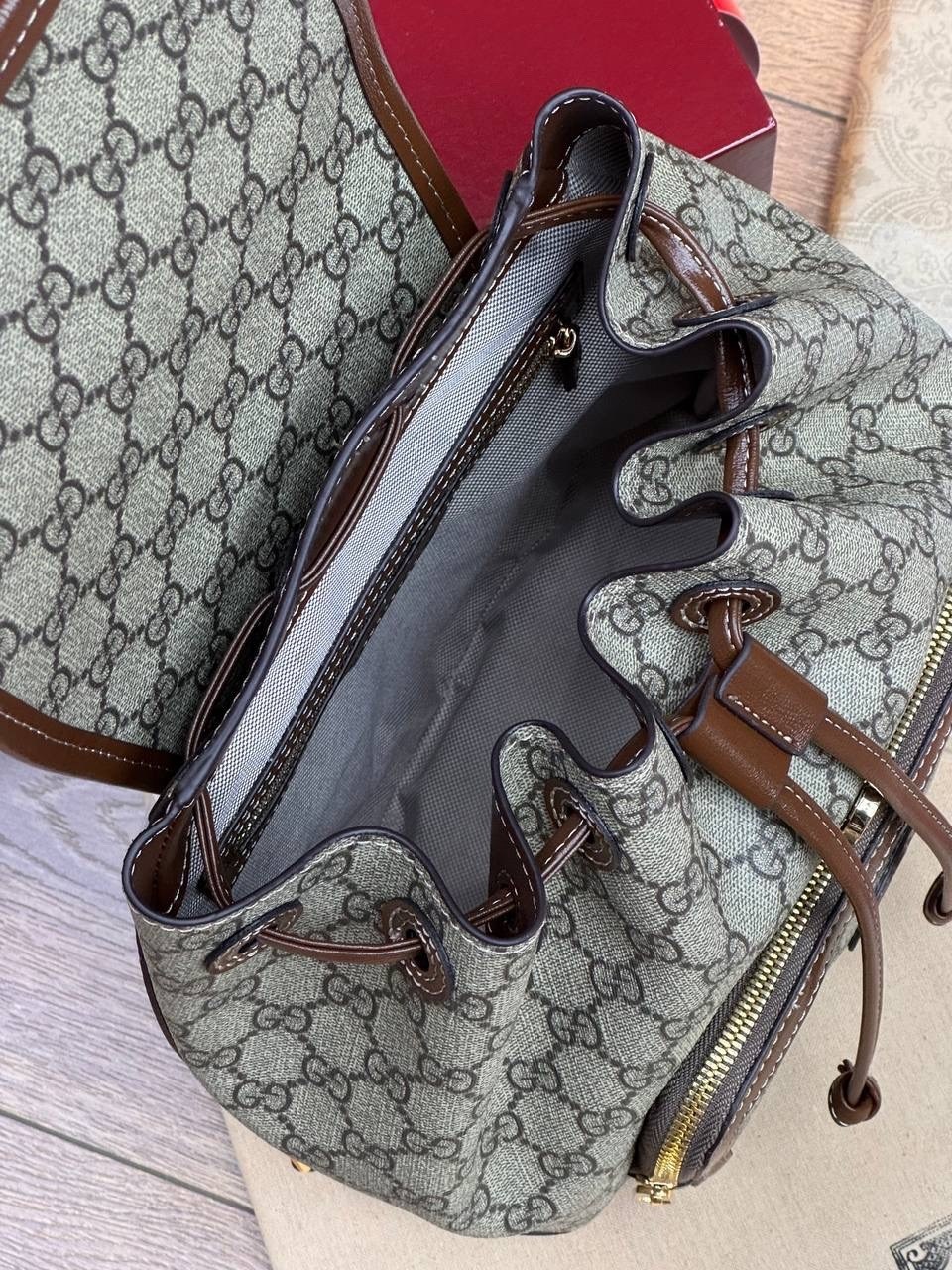 рюкзак gucci a123176 28/26/13 см коричнево-бежевый,женский рюкзак gucci,рюкзак gucci,рюкзак гуччи белый,рюкзак женский гуччи