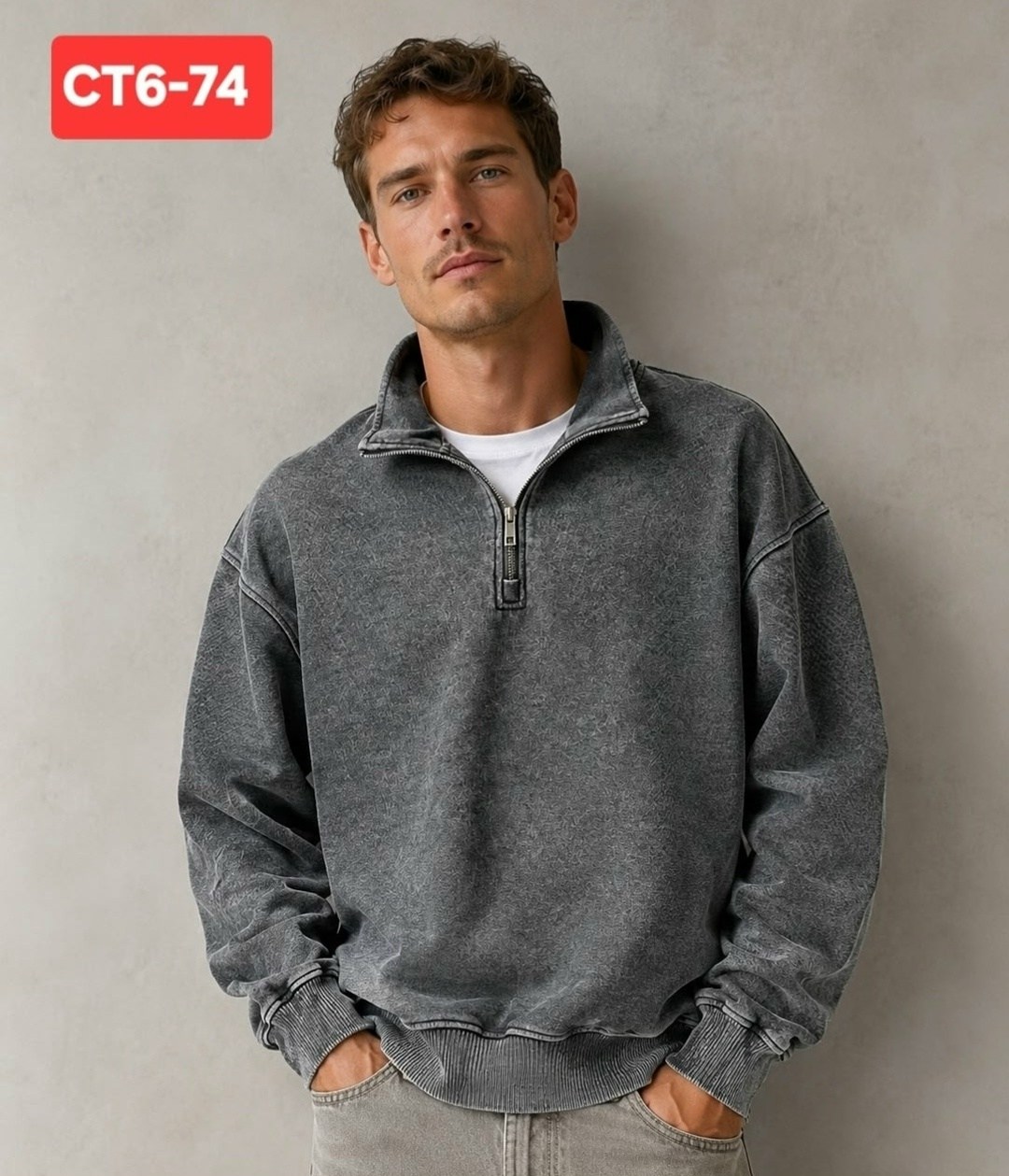 свитшот оверсайз garment wash,свитшот оверсайз,серый свитшот,флисовая кофта,мужская толстовка