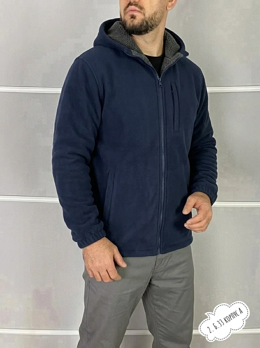 кофта флисовая,флисовая толстовка,толстовка мужская,толстовка флисовая капюшоном темно синий,куртка флисовая