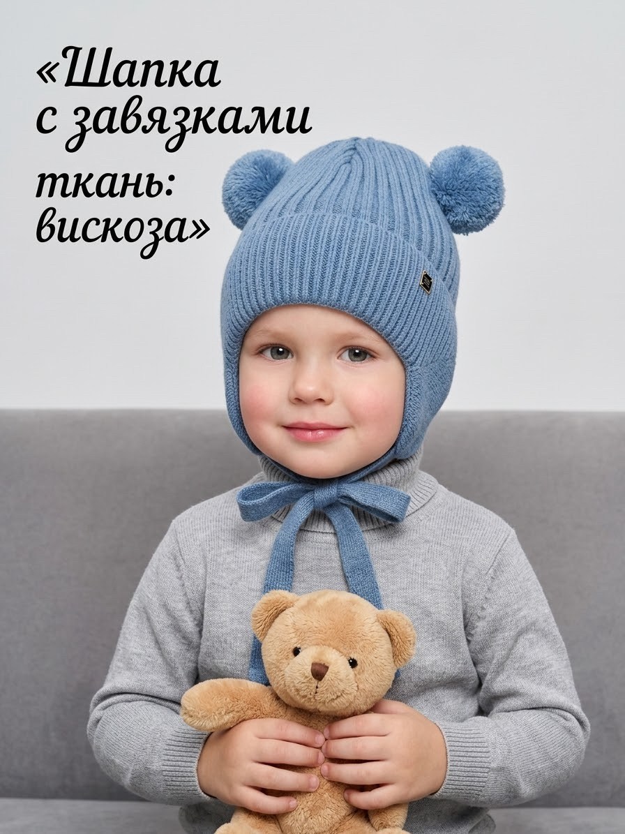 шапка детская,шапка для детей,шапка для мальчика,шапка с завязками,зимняя шапка детская