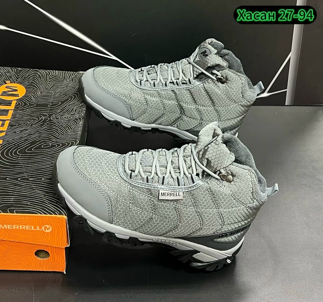 зимние ботинки merrell,зимние ботинки merrell textile grey,кроссовки мужские merrell,зимние кроссовки merrell,зимние ботинки merrell цвет серый