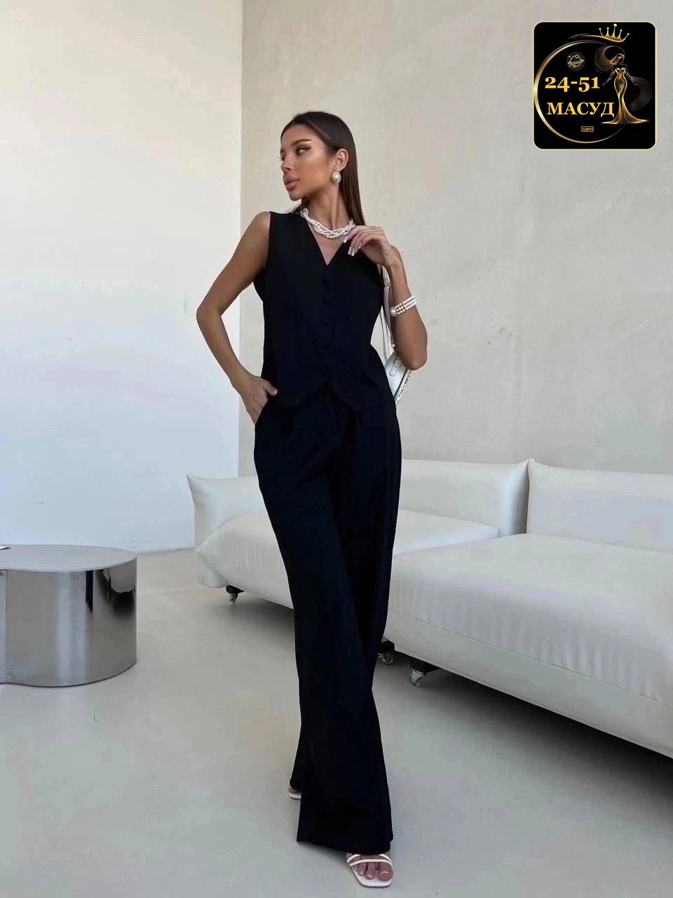 костюм палаццо,костюм женский брючный летний,брюки палаццо,брючные костюмы женские,костюм с жилеткой и брюками палаццо kozyreva