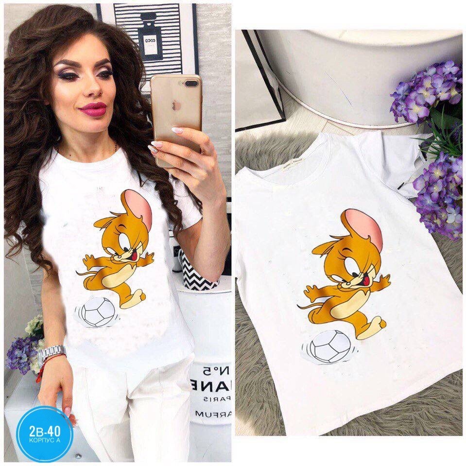 футболки женская,футболка том и джерри,футболка с принтом tom and jerry,принт футболки,футболка с принтом том и джерри