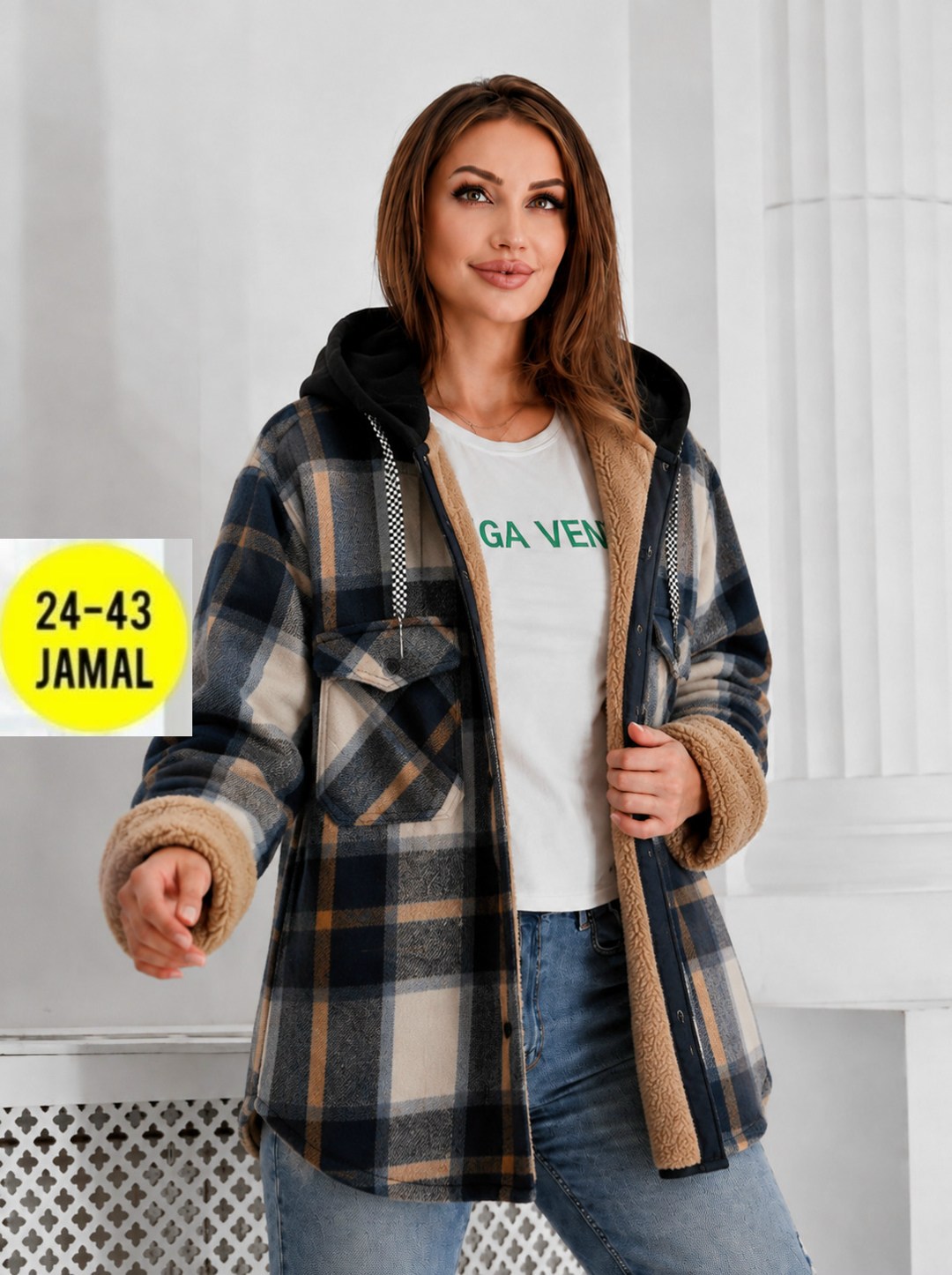 худи оверсайз теплая в клетку удлиненная roza fashion,теплая рубашка оверсайз в клетку с капюшоном,рубашка женская,теплая рубашка,рубашка на меху