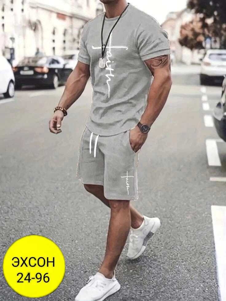 костюм спортивный шорты футболка,мужской футболки,мужской спортивный костюм,спортивные костюм,летние костюмы