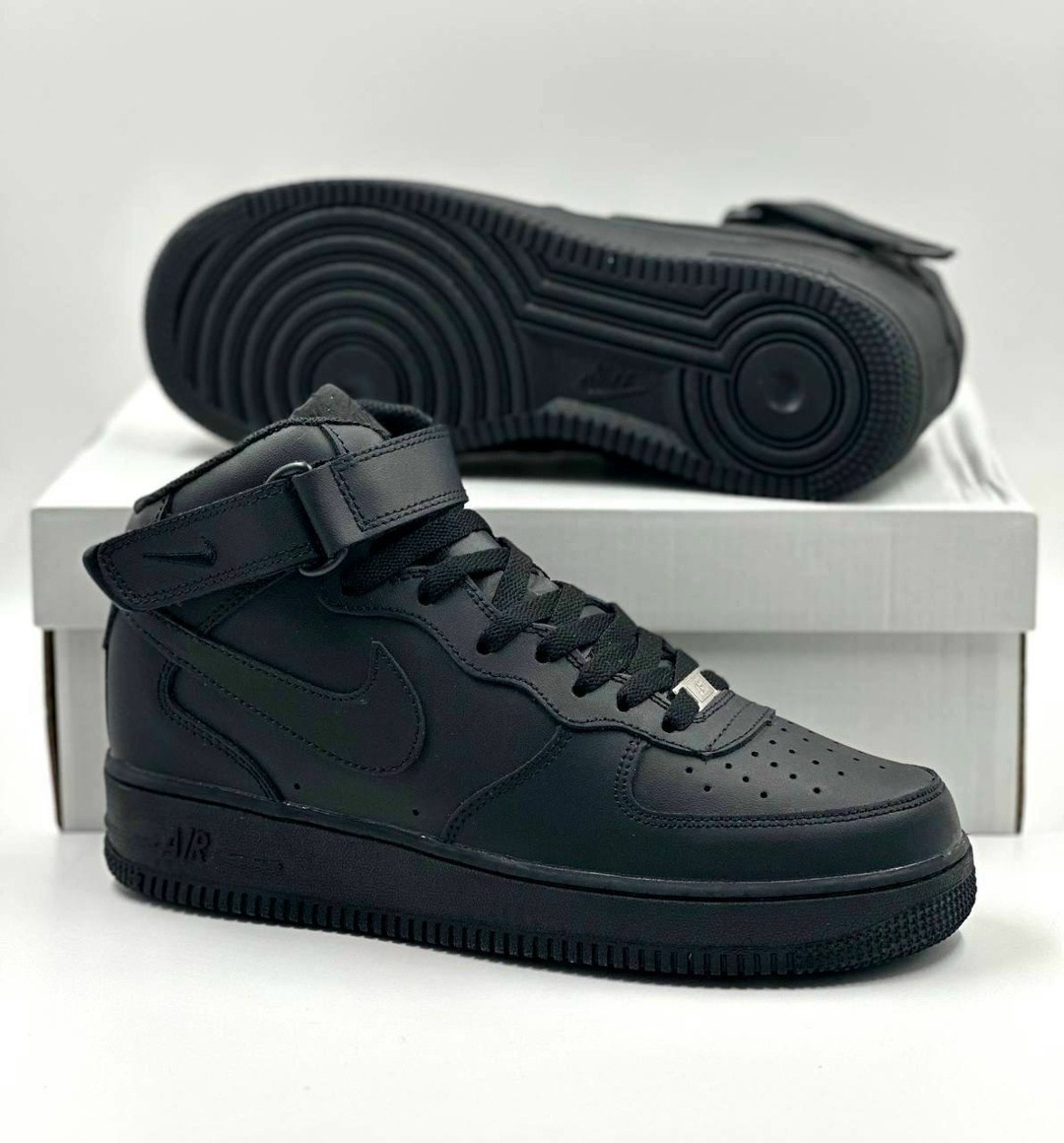 кроссовки nike air force 1 mid "black",nike air force 1 mid "black",кроссовки nike air force 1 черные высокие,кроссовки nike air force 1 mid,nike air force 1 mid