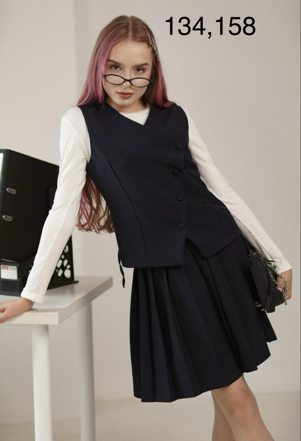 школьный костюм двойка с юбкой и жилетом sheng yuan fashion,жилет школьная,костюм школьный с юбкой и жилетом,костюм двойка трикотаж,школьная жилетка