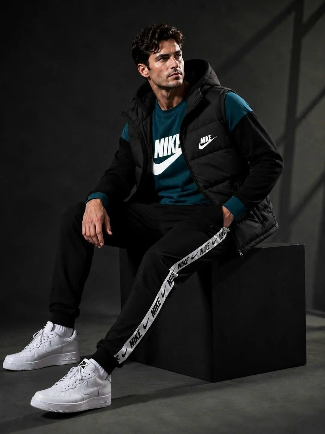 спортивный костюм мужской nike,спортивный костюм мужской тройка от nike с теплым жилетом,спортивный костюм мужской тройкой с жилетом,мужской спортивный костюм,спортивный костюм nike мужской тройка с ж