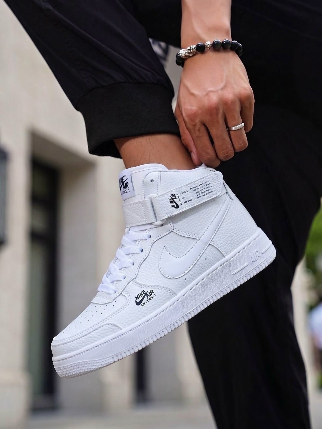 высокие кроссовки,кроссовки,nike air force 1,повседневная ,кроссовки унисекс