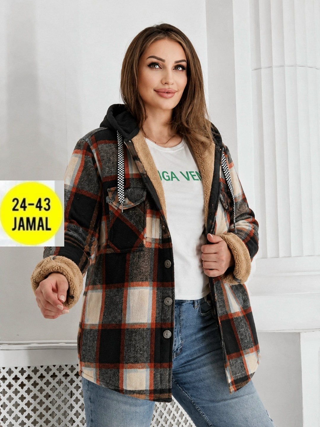 худи оверсайз теплая в клетку удлиненная roza fashion,теплая рубашка оверсайз в клетку с капюшоном,рубашка женская,теплая рубашка,рубашка на меху