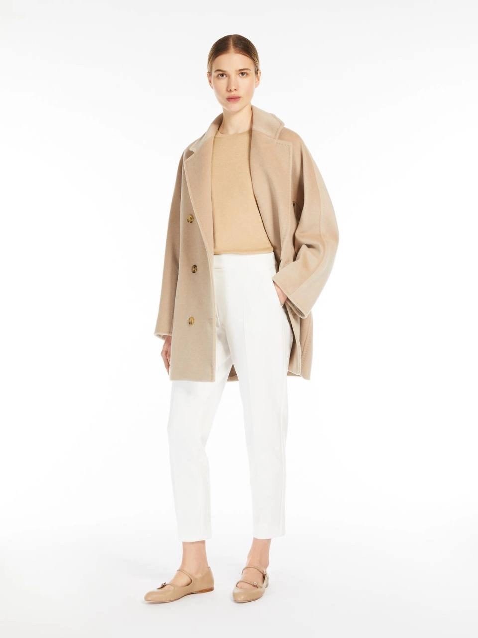 пальто классическое,бежевое пальто,женское пальто,max mara,шерстяное пальто