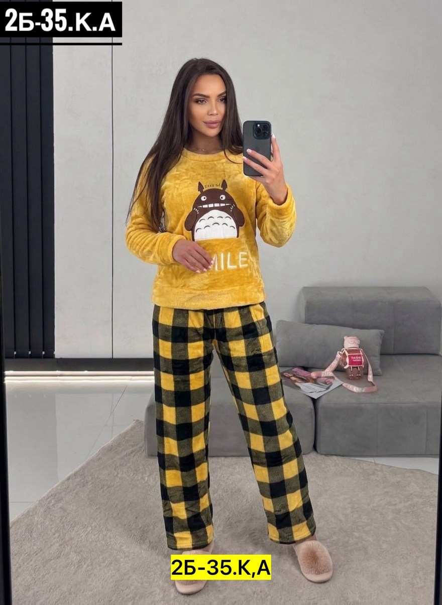 костюм теплый женский домашний пижама плюшевая h’rose brand,пижамы женски,пижама,пижама женская теплая,пижамы домашняя