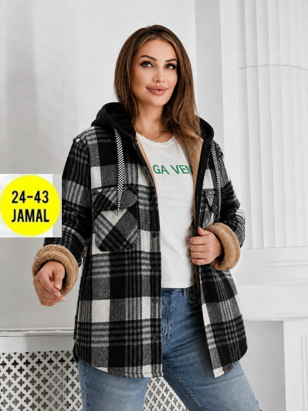 худи оверсайз теплая в клетку удлиненная roza fashion,теплая рубашка оверсайз в клетку с капюшоном,рубашка женская,теплая рубашка,рубашка на меху