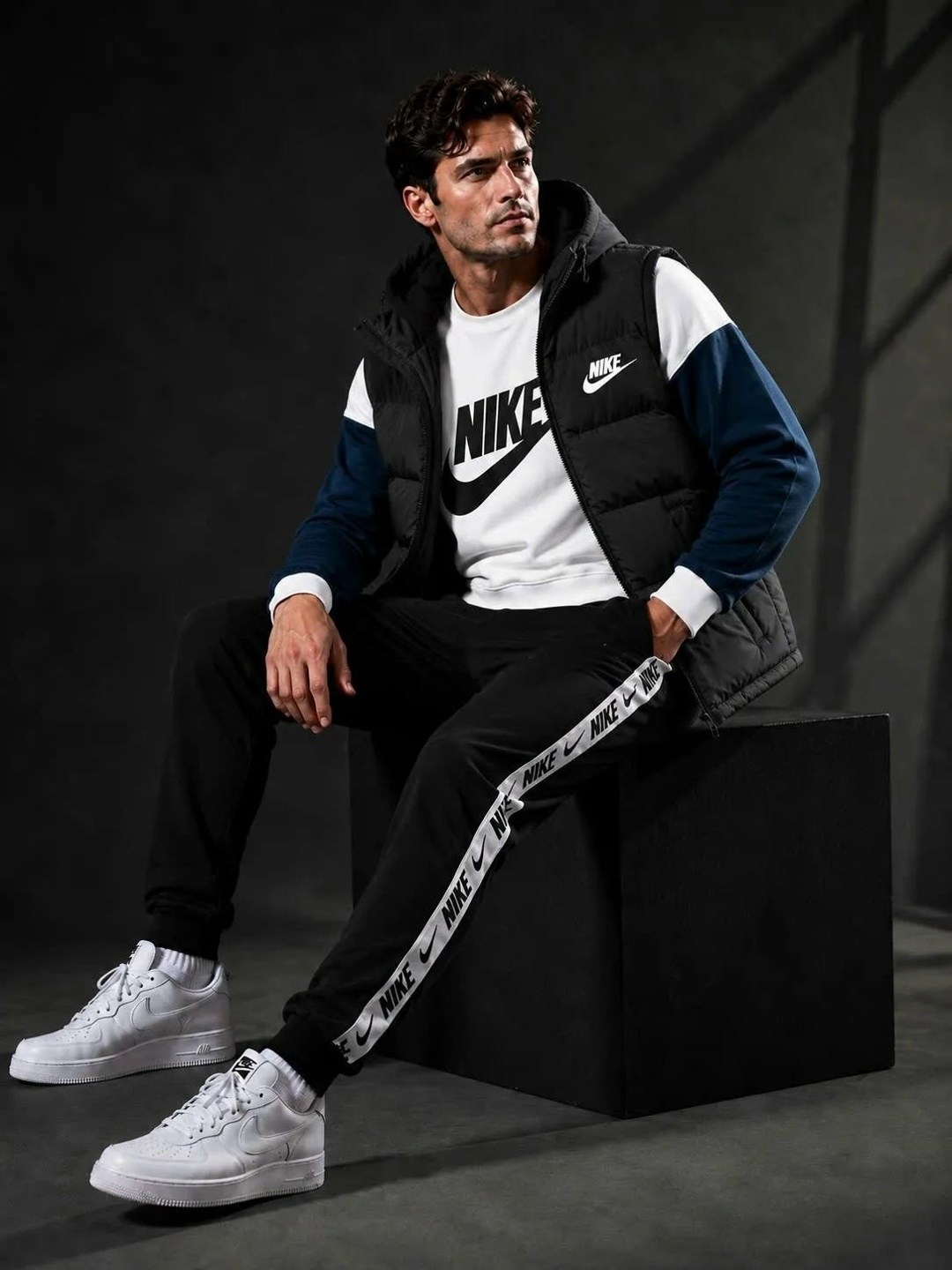 спортивный костюм мужской nike,спортивный костюм мужской тройка от nike с теплым жилетом,спортивный костюм мужской тройкой с жилетом,мужской спортивный костюм,спортивный костюм nike мужской тройка с ж