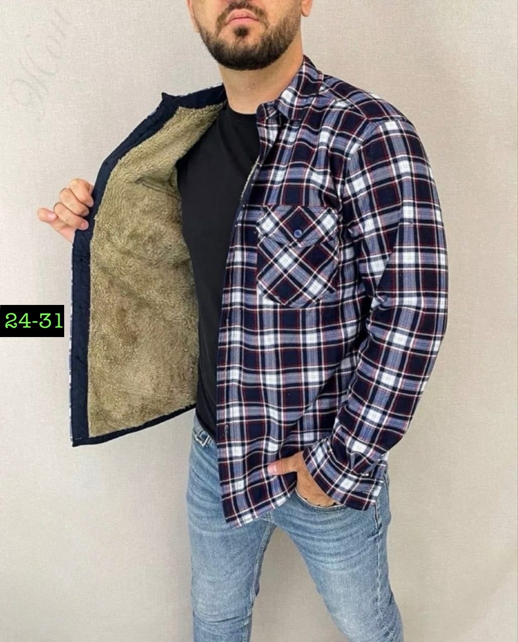 рубашка теплая на флисе,рубашка на меху,рубашка в клетку теплая h&h fashion,мужская клетчатая рубашка,рубашка теплая мужская