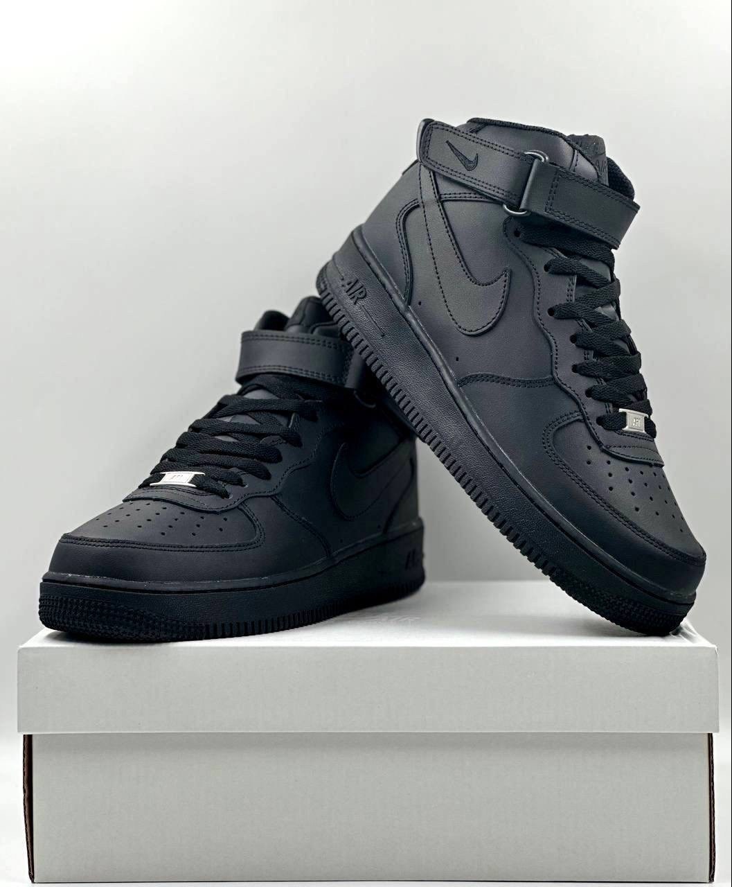 кроссовки nike air force 1 mid "black",nike air force 1 mid "black",кроссовки nike air force 1 черные высокие,кроссовки nike air force 1 mid,nike air force 1 mid