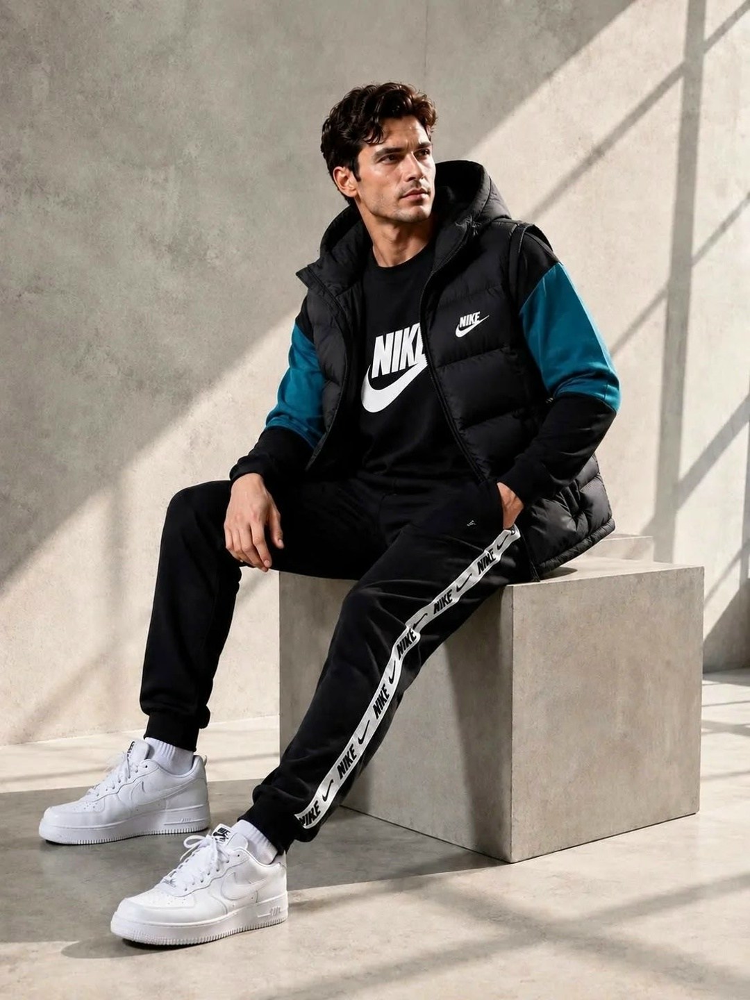 спортивный костюм мужской nike,спортивный костюм мужской тройка от nike с теплым жилетом,спортивный костюм мужской тройкой с жилетом,мужской спортивный костюм,спортивный костюм nike мужской тройка с ж