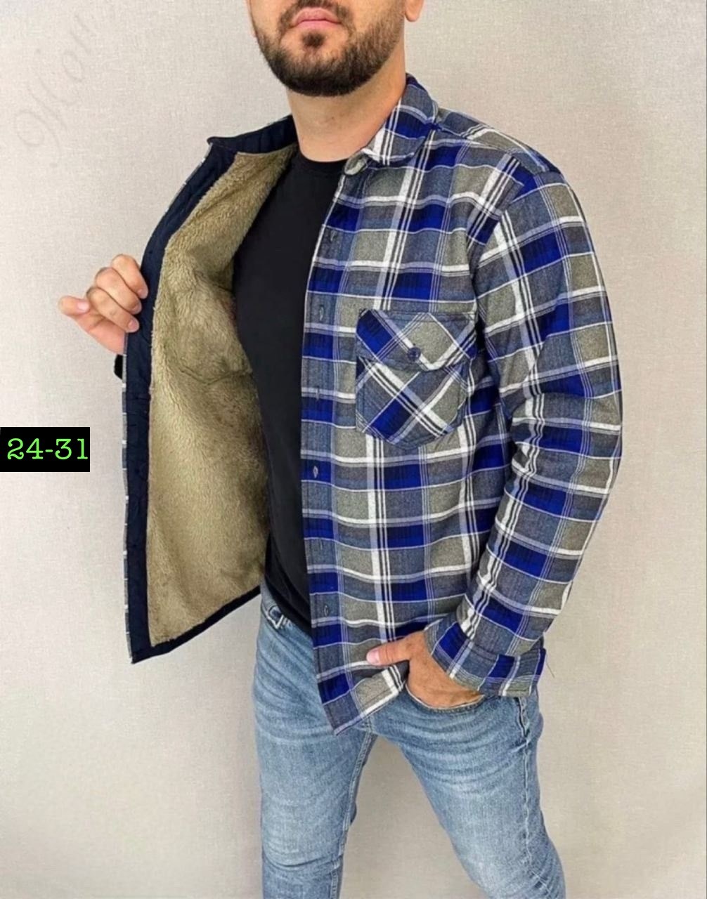 рубашка теплая на флисе,рубашка на меху,рубашка в клетку теплая h&h fashion,мужская клетчатая рубашка,рубашка теплая мужская