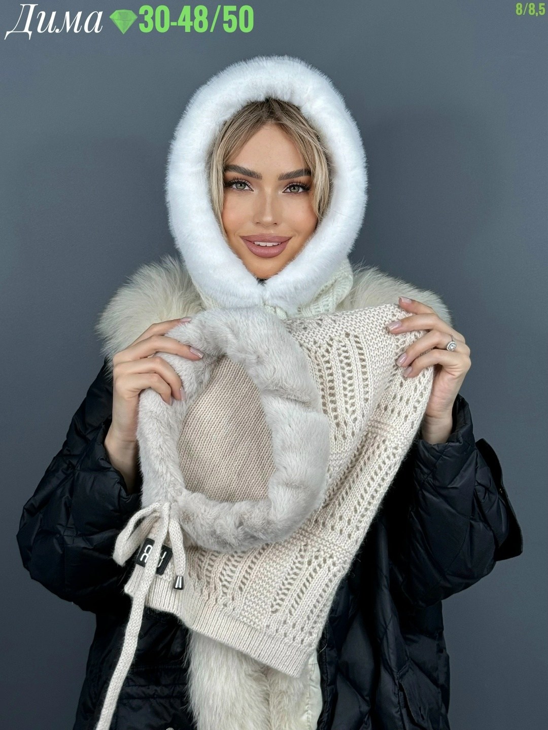 капор пушистый капюшон miu 534888423,капор капюшон,капор женский,шапка с мехом,капор пушистый капюшон miu
