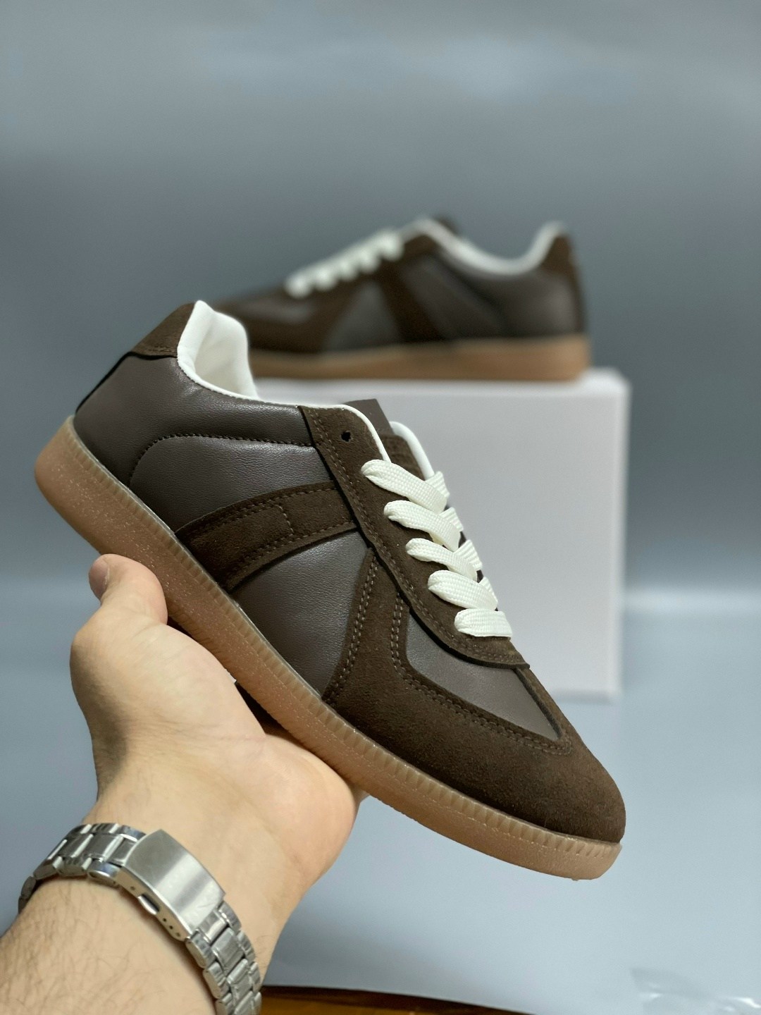 кроссовки maison margiela replica коричневый,кроссовки maison margiela replica low top,,maison margiela кроссовки,maison margiela кроссовки replica со вставками коричневый