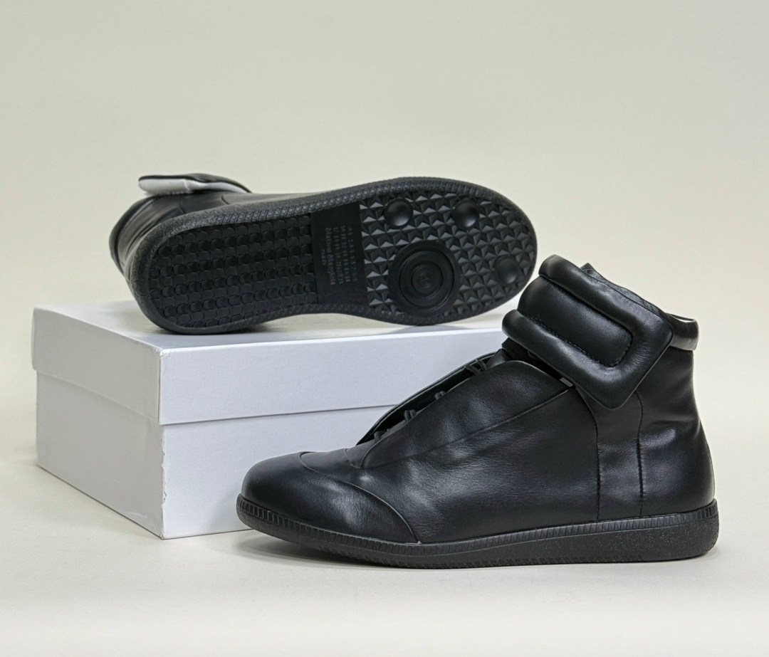 maison margiela future black men 10 43 leather high top sneakers,кроссовки maison margiela future,,maison margiela future high top sneakers,мейсон марджела кроссовки