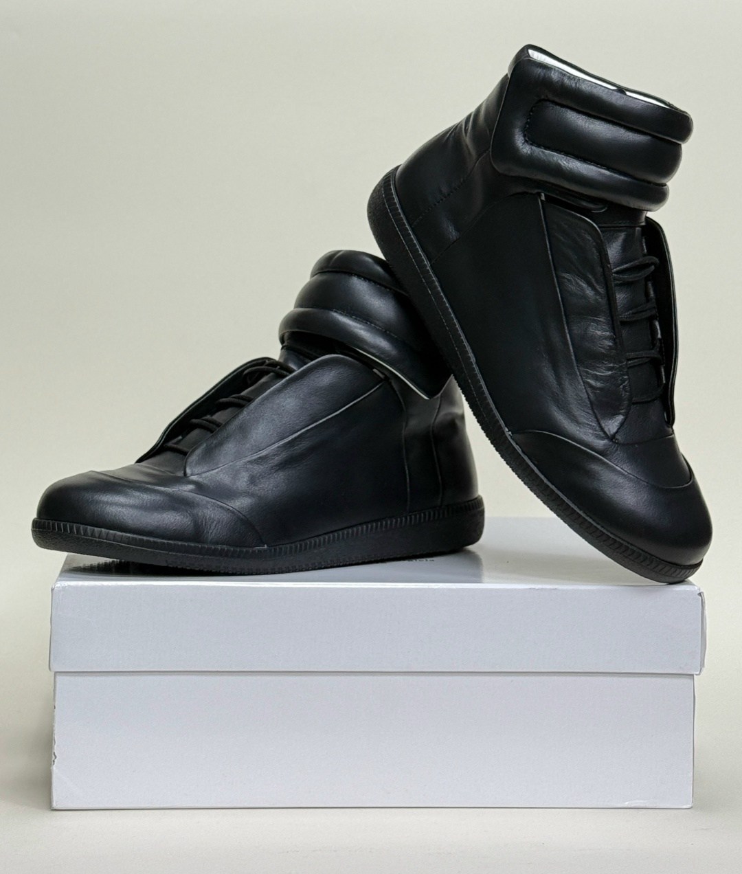maison margiela future black men 10 43 leather high top sneakers,кроссовки maison margiela future,,maison margiela future high top sneakers,мейсон марджела кроссовки