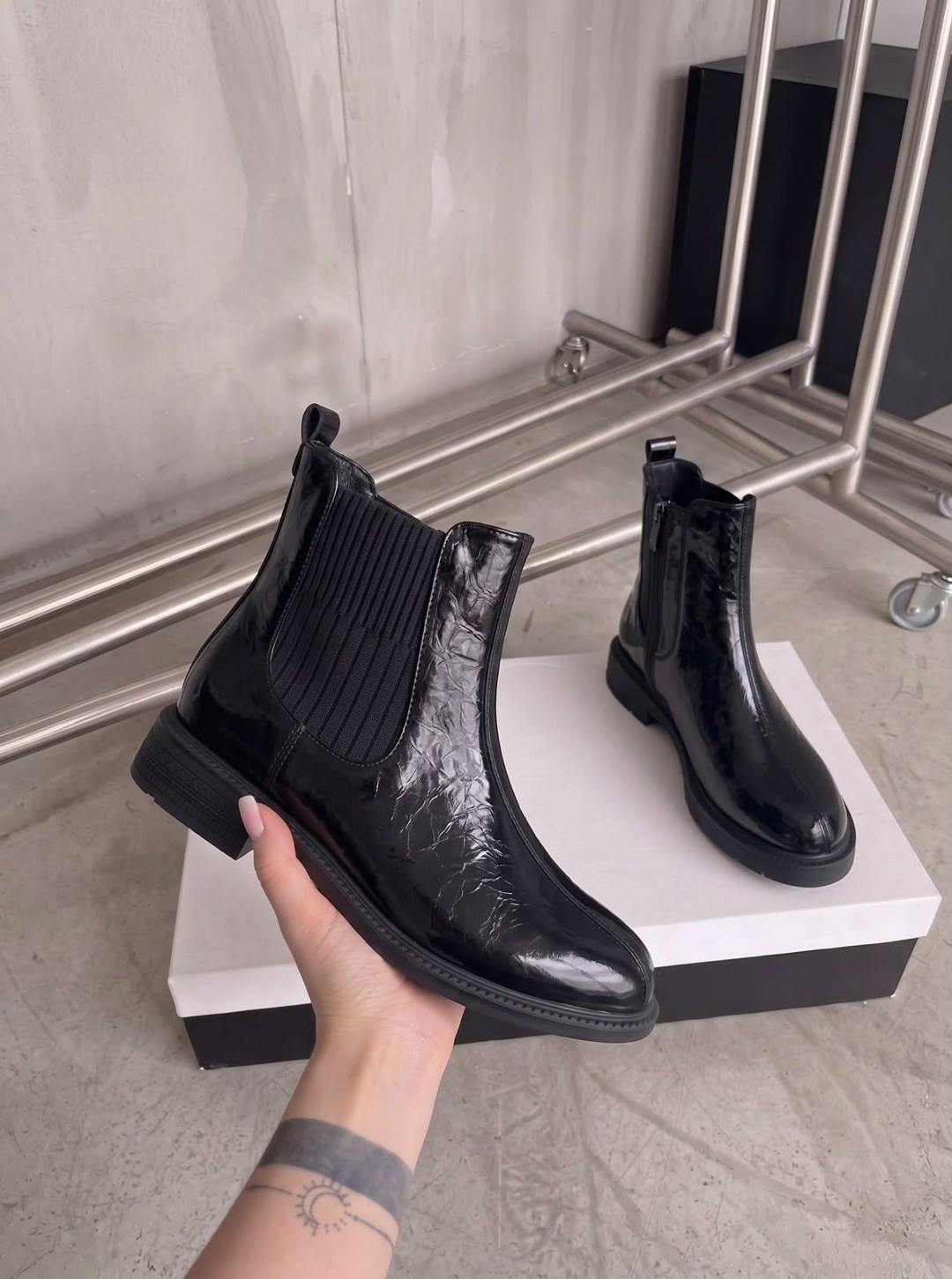 ,ботинки balenciaga лакированные черные,женские ботинки,ботинки,ботинки лакированные