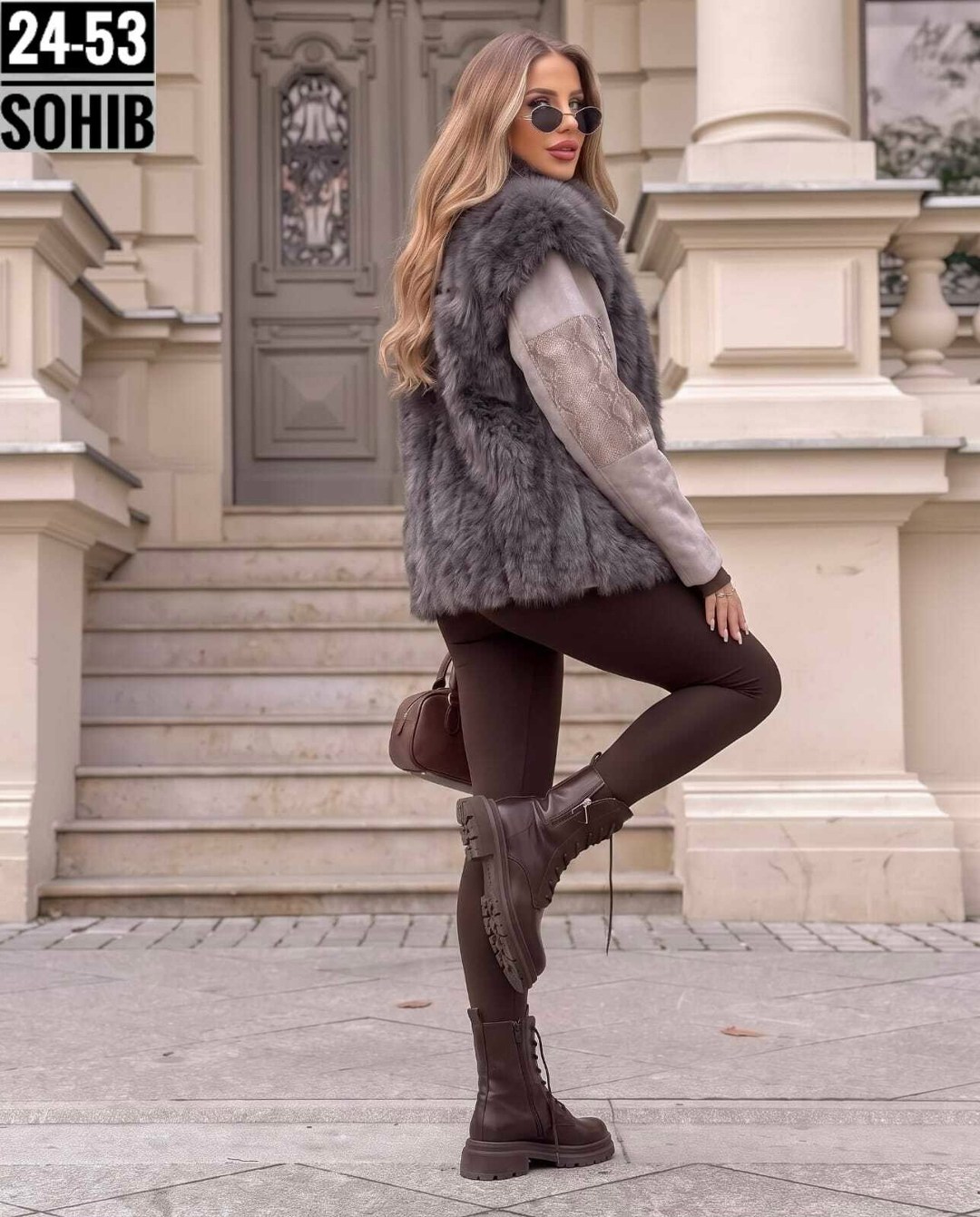 женская дубленка,куртка меховая,дубленка,куртка дубленка,дубленка женская furnatur 8024698 серая 52 ru
