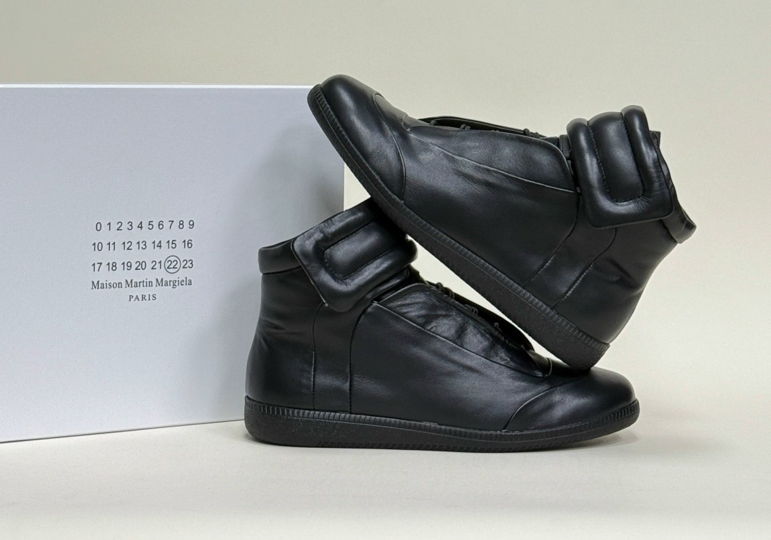 maison margiela future black men 10 43 leather high top sneakers,кроссовки maison margiela future,,maison margiela future high top sneakers,мейсон марджела кроссовки