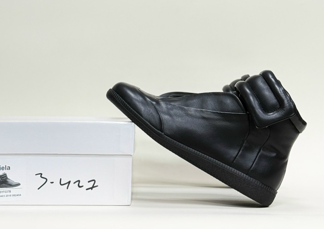 maison margiela future black men 10 43 leather high top sneakers,кроссовки maison margiela future,,maison margiela future high top sneakers,мейсон марджела кроссовки