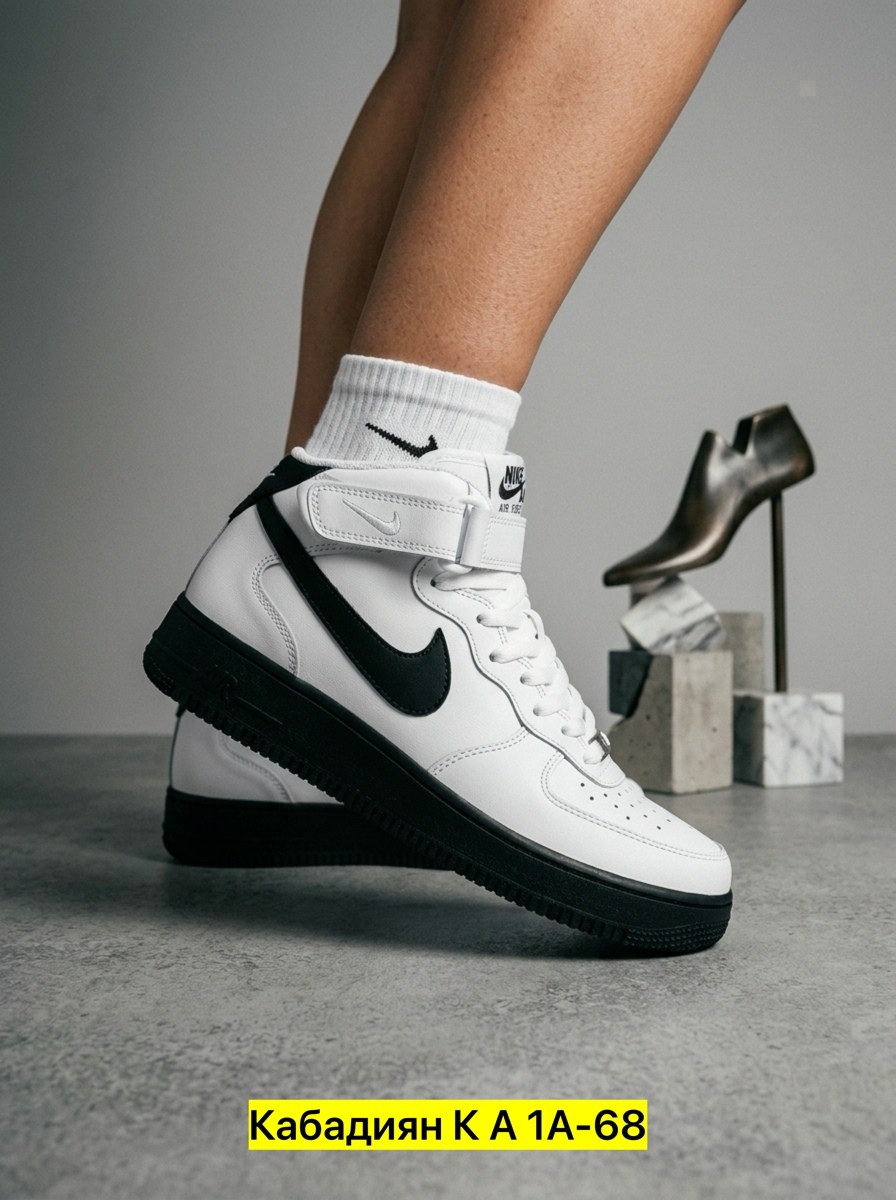 nike кроссовки air force 1 mid "white/black",кроссовки nike air force 1 mid,nike air force 1 mid white,nike air force 1,nike air force 1 mid