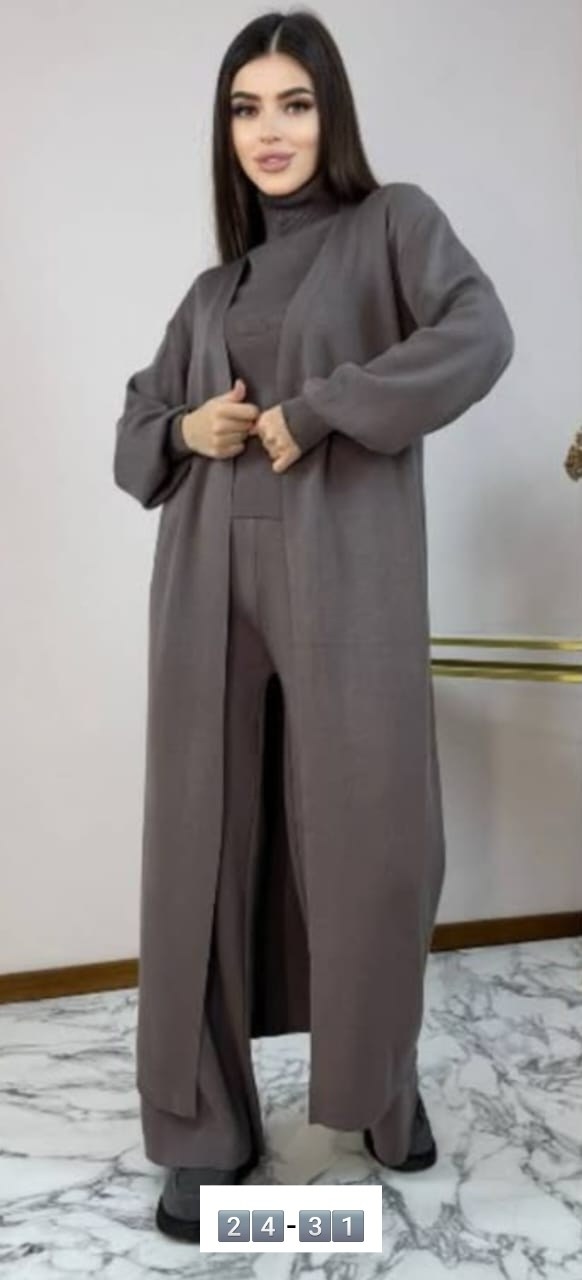 костюм тройка вязаный с кардиганом k.s 316124418,трикотажные костюмы,элегантные кардиганы,комплект кардиган,вязаные костюмы