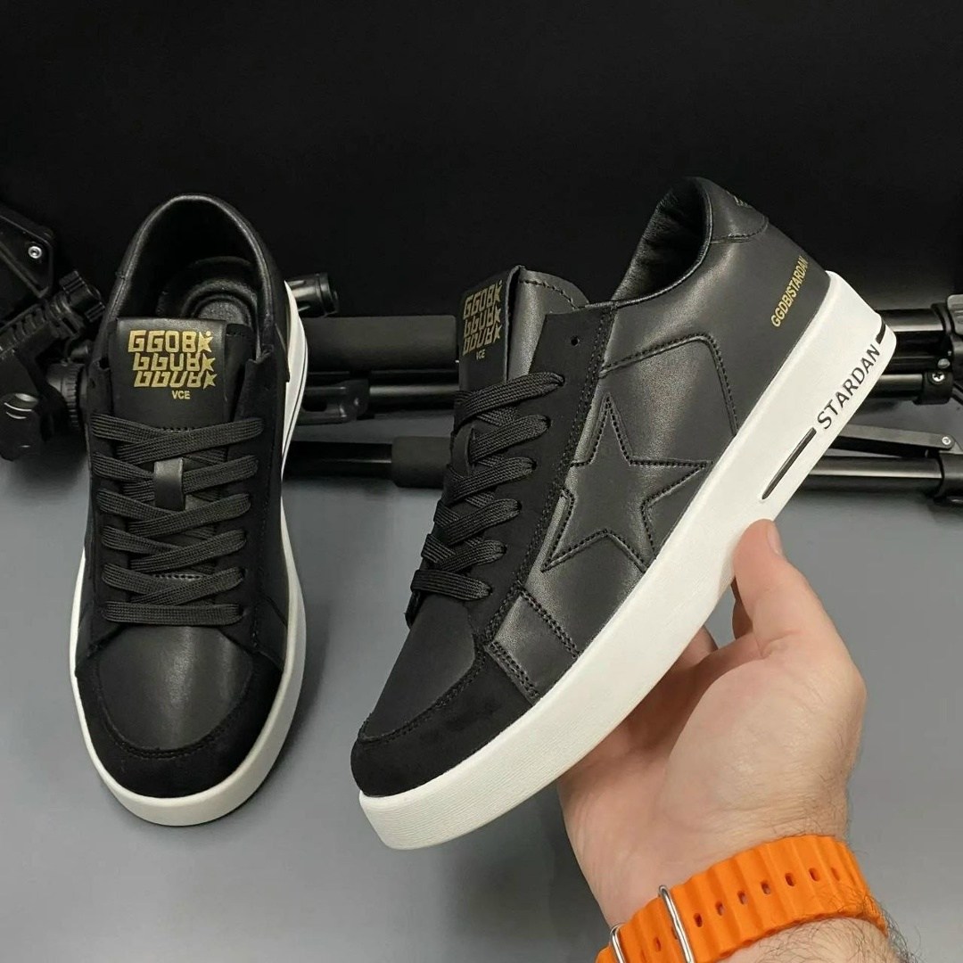 ,мужские кроссовки golden goose stardan leath,кроссовки golden goose,golden goose stardan черный,мужские кроссовки golden goose stardan leather