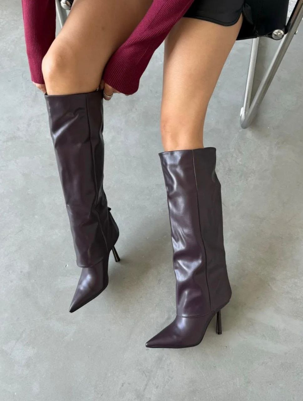 сапоги юбка демисезонные на каблуке eleganta shoes,сапоги женские,сапоги на каблуке,сапоги,сапоги трубы на каблуке