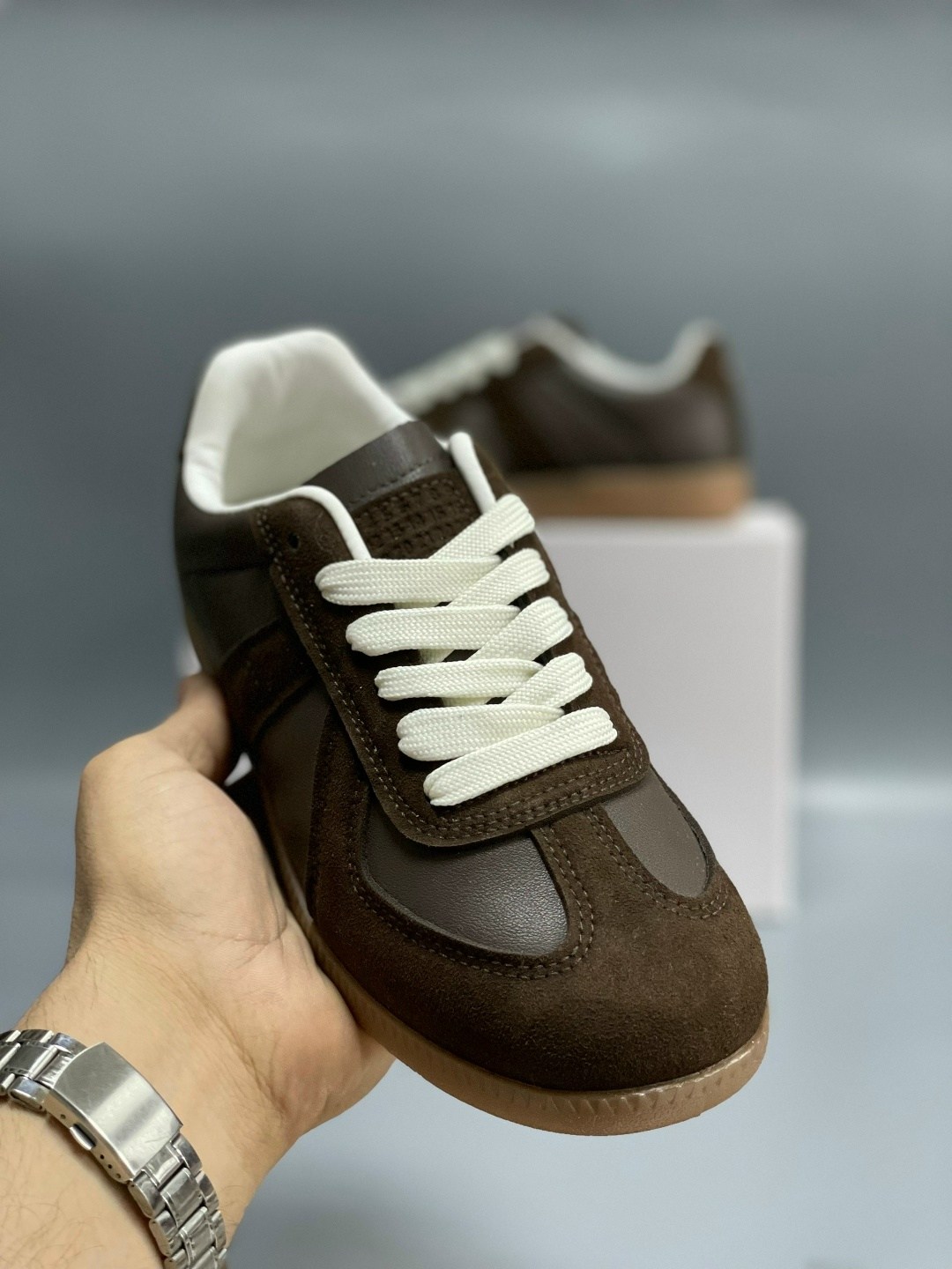 кроссовки maison margiela replica коричневый,кроссовки maison margiela replica low top,,maison margiela кроссовки,maison margiela кроссовки replica со вставками коричневый