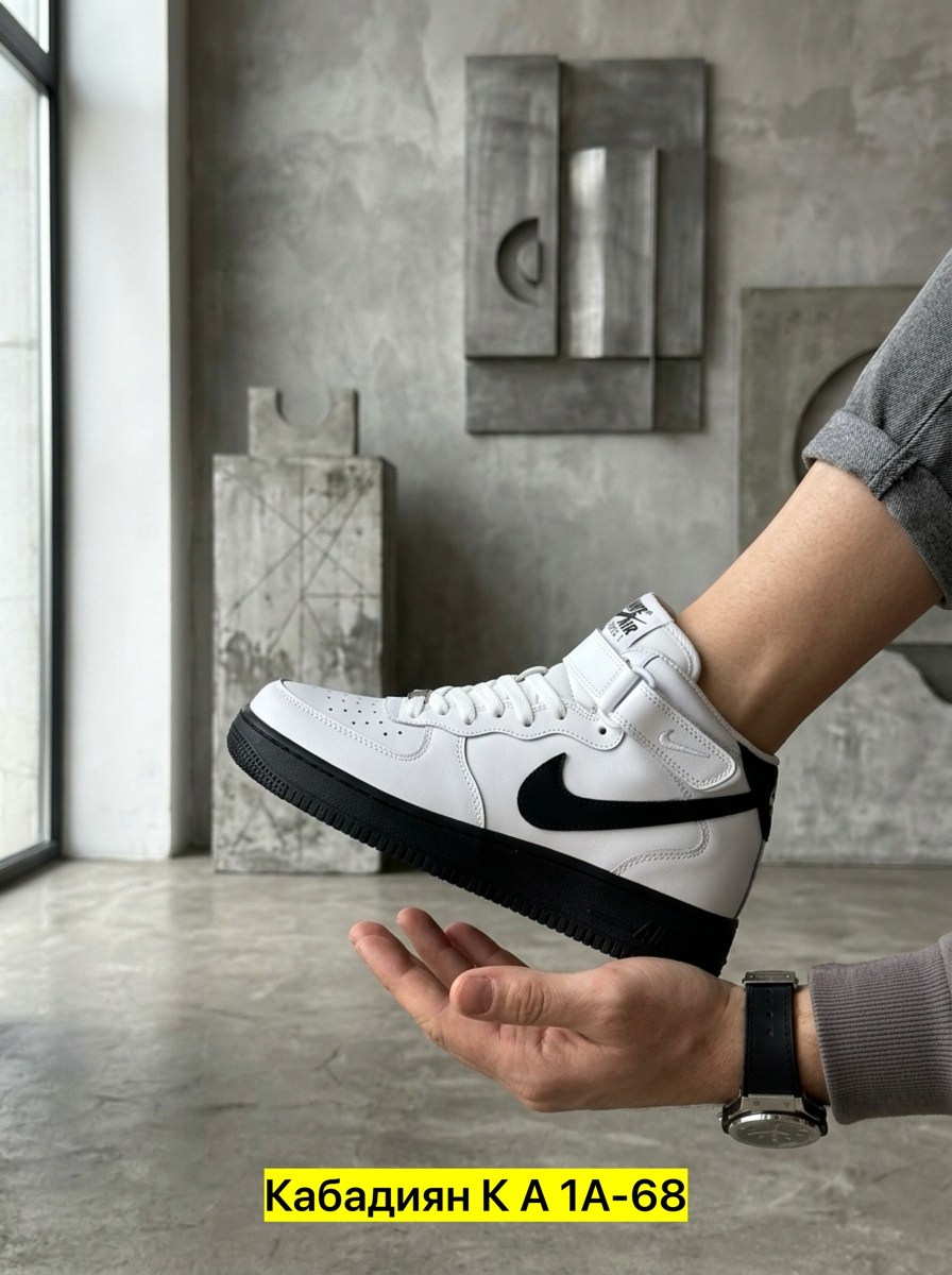 nike кроссовки air force 1 mid "white/black",кроссовки nike air force 1 mid,nike air force 1 mid white,nike air force 1,nike air force 1 mid
