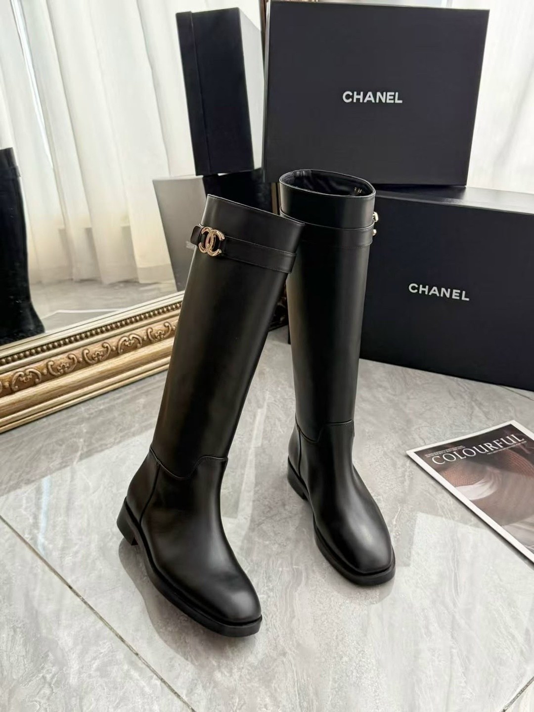 сапоги chanel,женские брендовые кожаные сапоги chanel premium,женские осенние сапоги chanel 2026 черные кожаные высокие,сапоги кожаные chanel,шанель сапоги