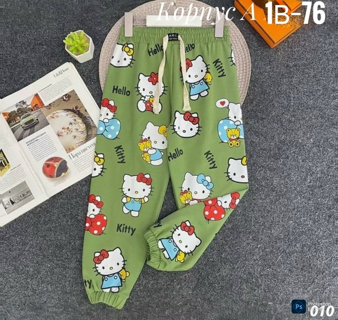 брюки для малыша,пижамные штаны,штаны для девочек,брюки детская спортивные,штаны с хеллоу китти