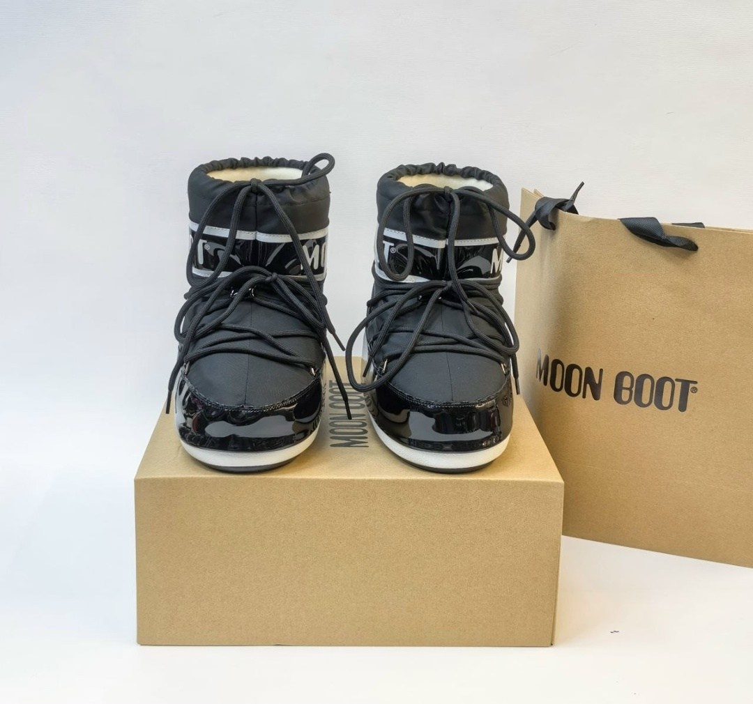,зимние ботинки moon boot,мун бут,луноходы moon boot,зимние ботинки icon low из искусственной кожи moon boot черный