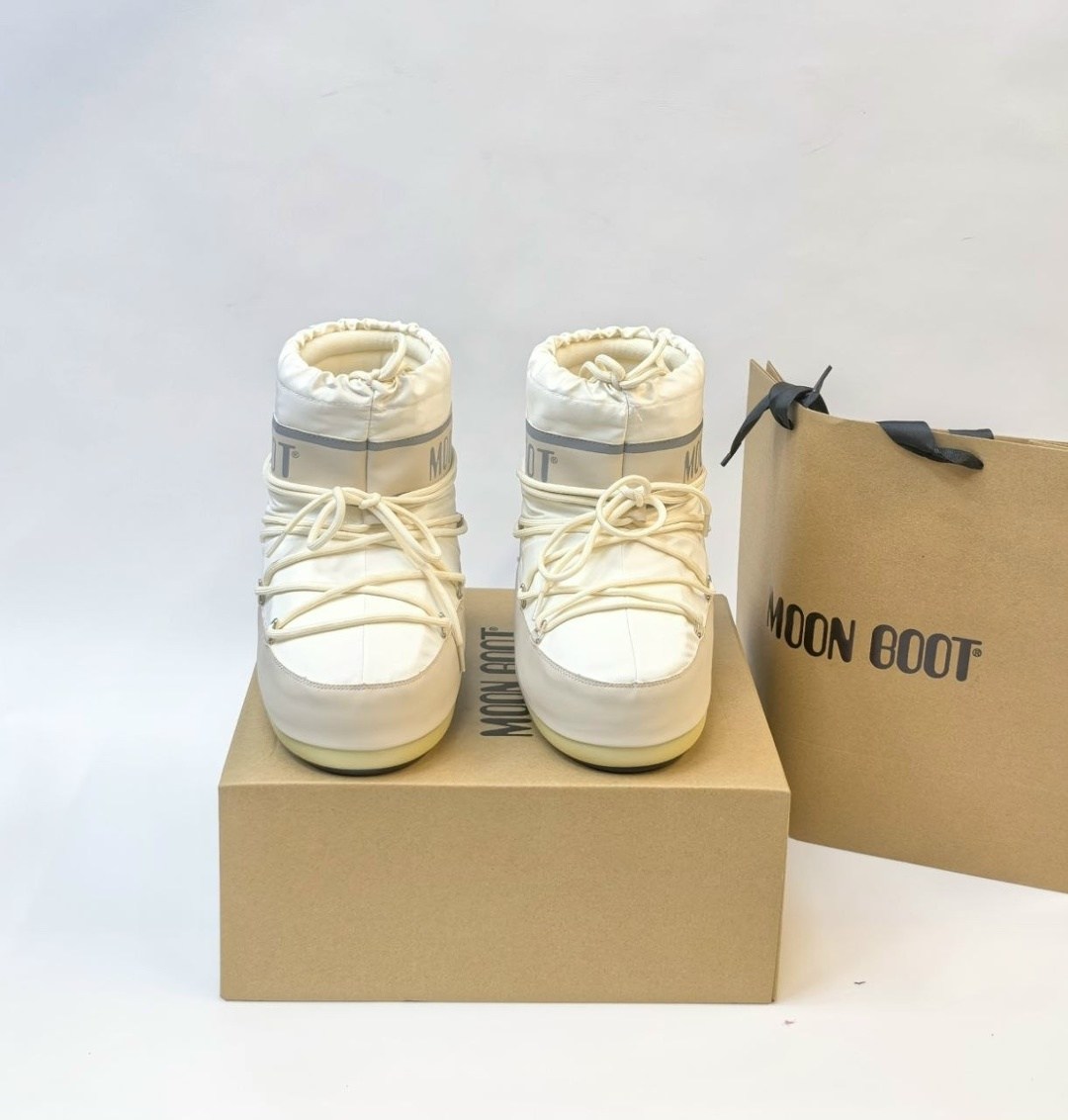 зимние сапоги moon boot бежевый,луноходы женские,moon boot низкие нейлоновые ботинки icon cream white,луноходы moon boot,ботинки луноходы
