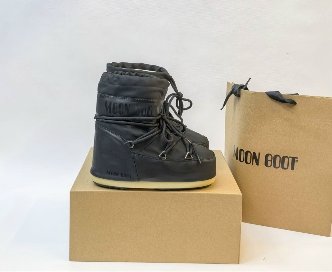 ,зимние ботинки moon boot,мун бут,луноходы moon boot,зимние ботинки icon low из искусственной кожи moon boot черный