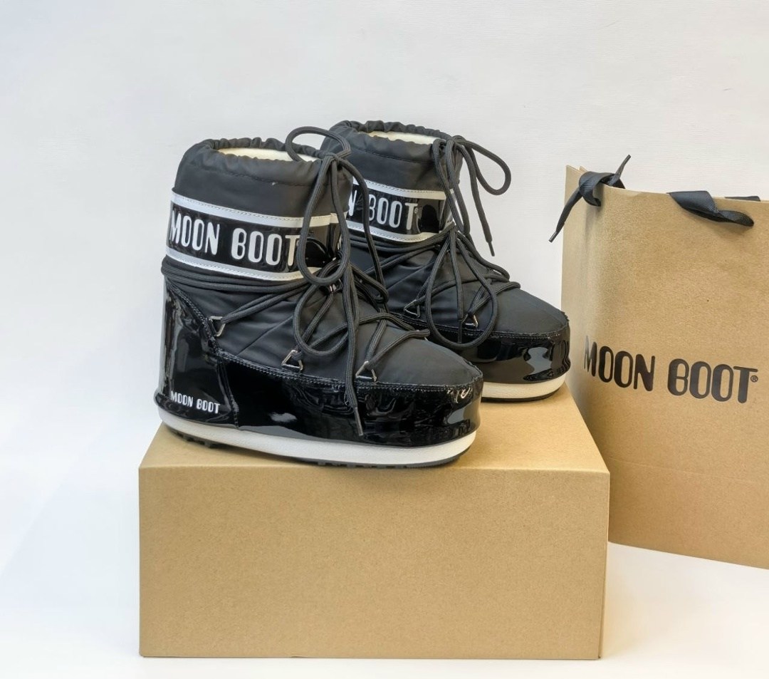 ,зимние ботинки moon boot,мун бут,луноходы moon boot,зимние ботинки icon low из искусственной кожи moon boot черный
