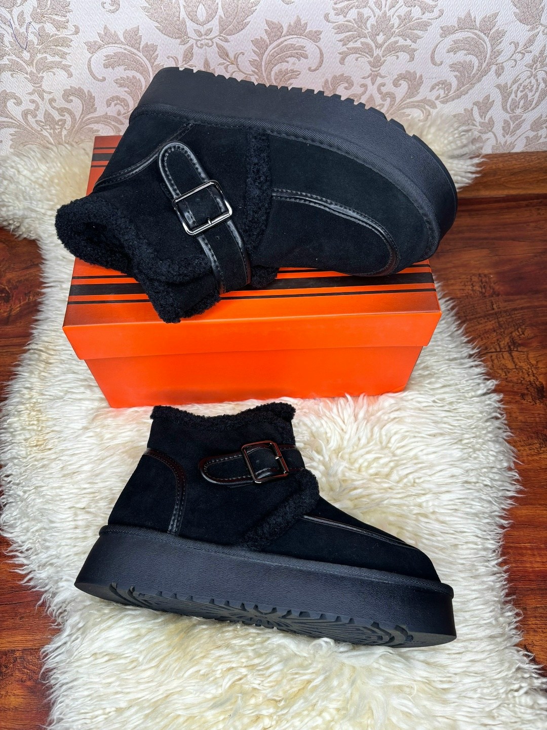 ,угги зимние из натуральной замши,угги женский ugg черный замша натуральная зима пряжка,угги женские,угги ugg