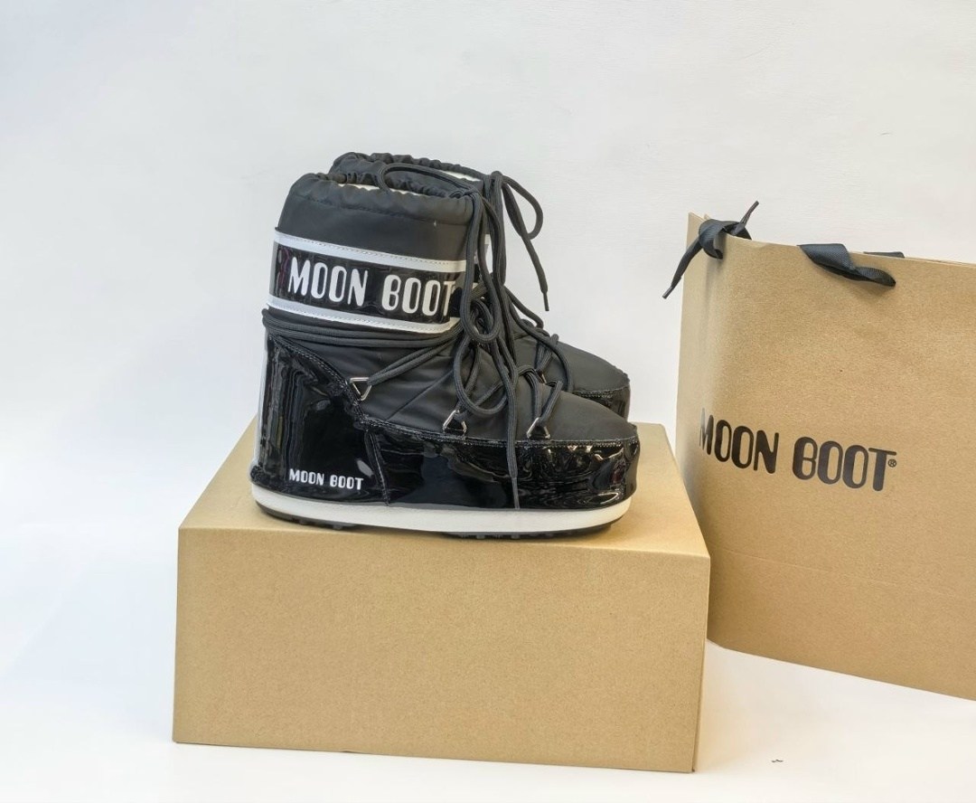 ,зимние ботинки moon boot,мун бут,луноходы moon boot,зимние ботинки icon low из искусственной кожи moon boot черный