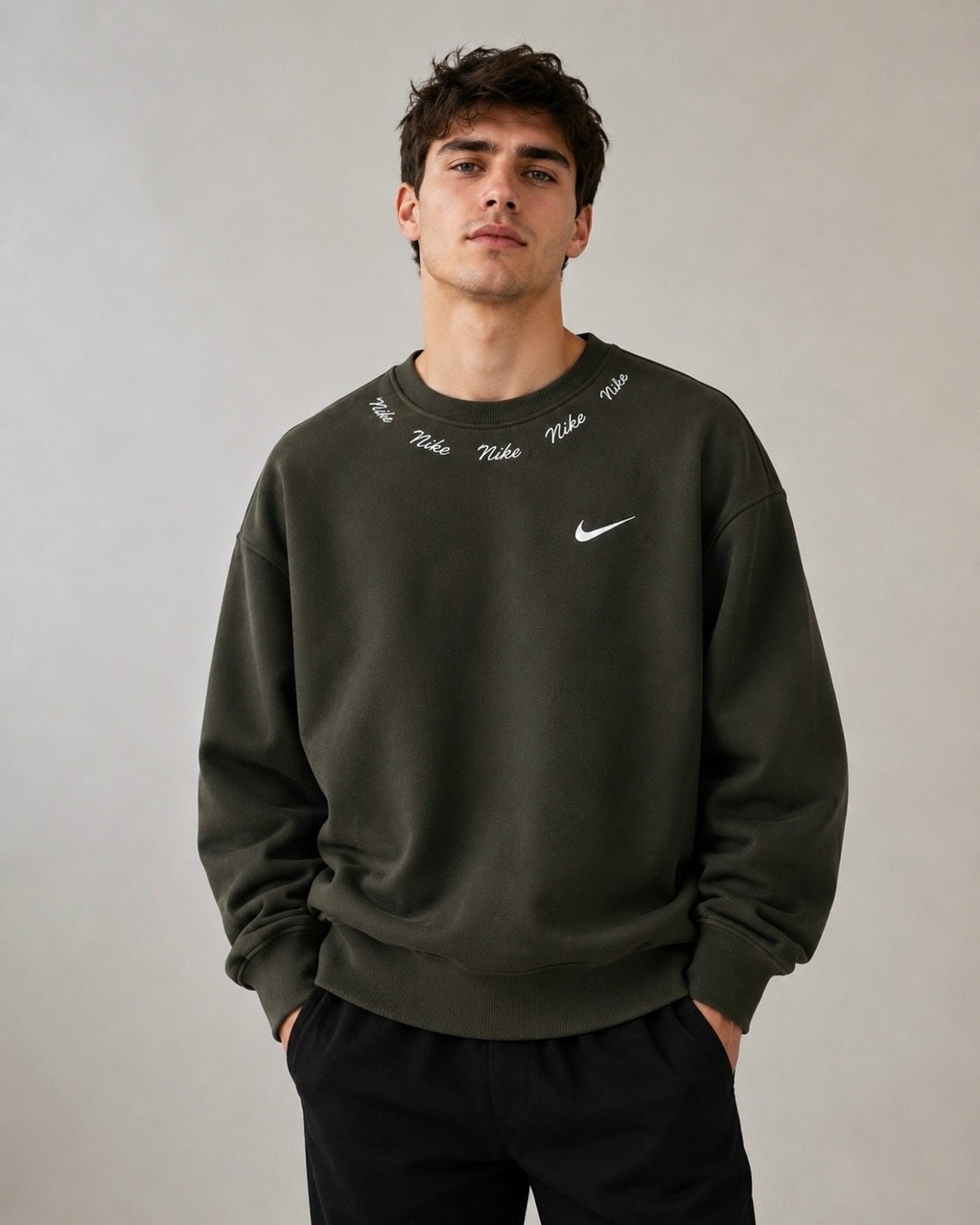 серый свитшот найк,серый свитшот,свитшот nike,мужской свитшот,свитшот серый мужской
