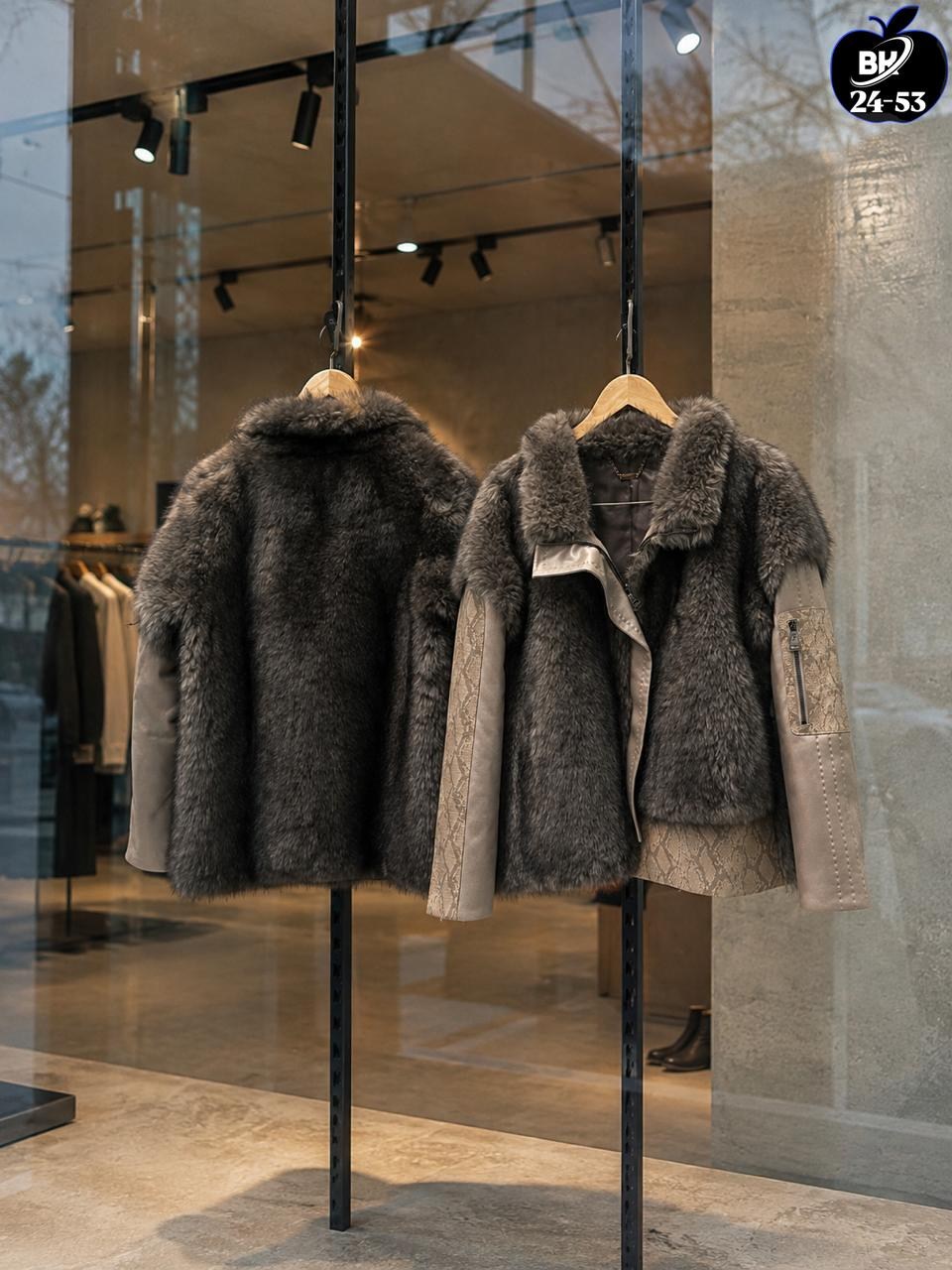 дубленка женская furnatur 8024698 серая 52 ru,женская дубленка,куртка меховая,куртка дубленка,дубленка