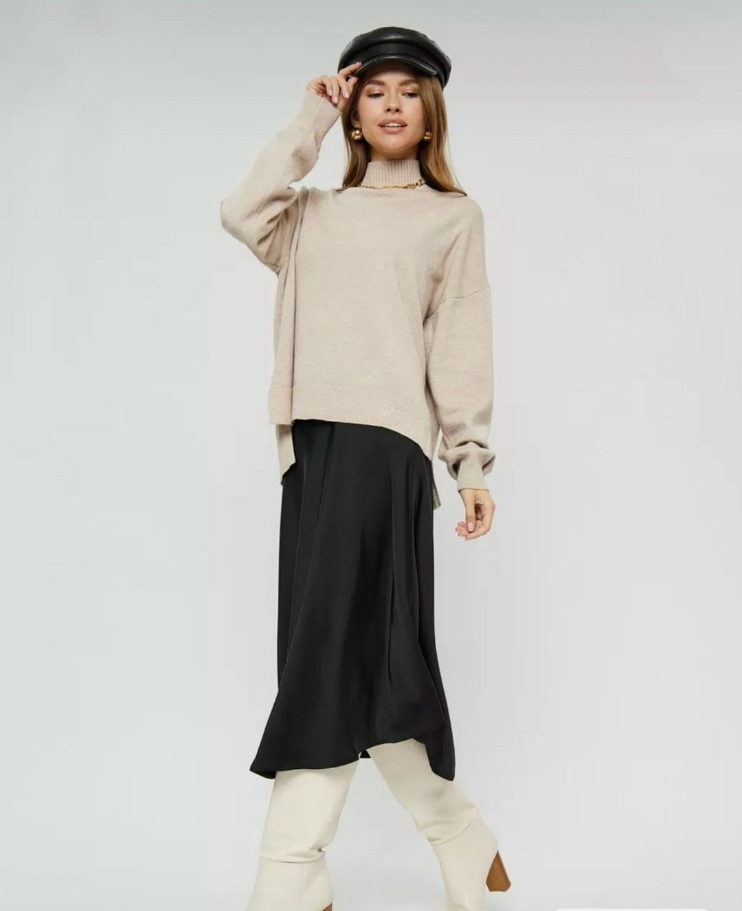 свитер оверсайз джемпер,базовый шерстяной свитер trends brands,джемпер oversize,джемпер бежевый,объёмный джемпер оверсайз бежевый